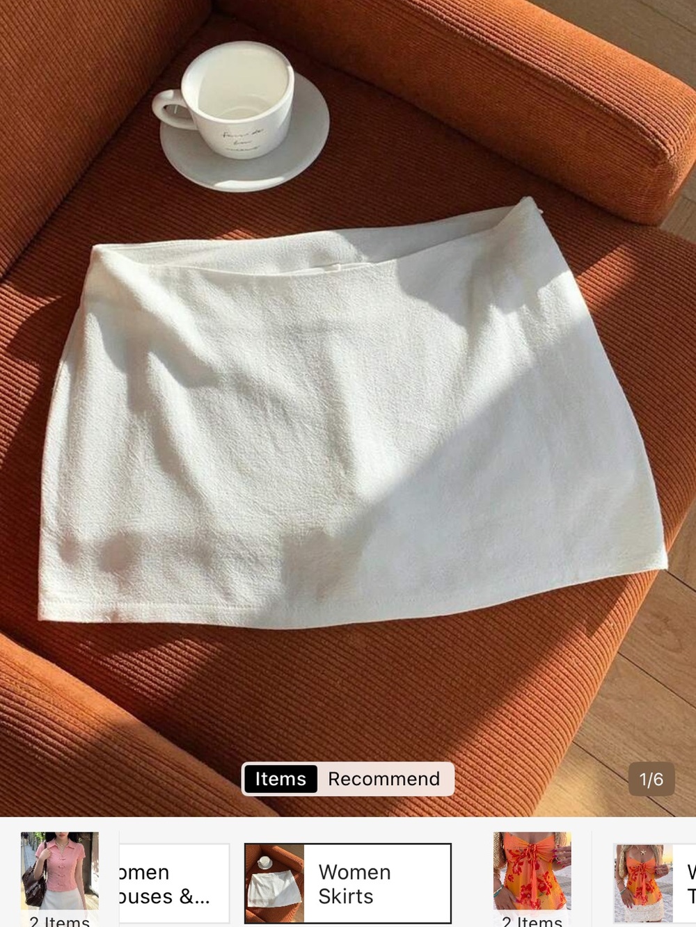 Women's White Mini Skort- Clean Everyday Style image 2